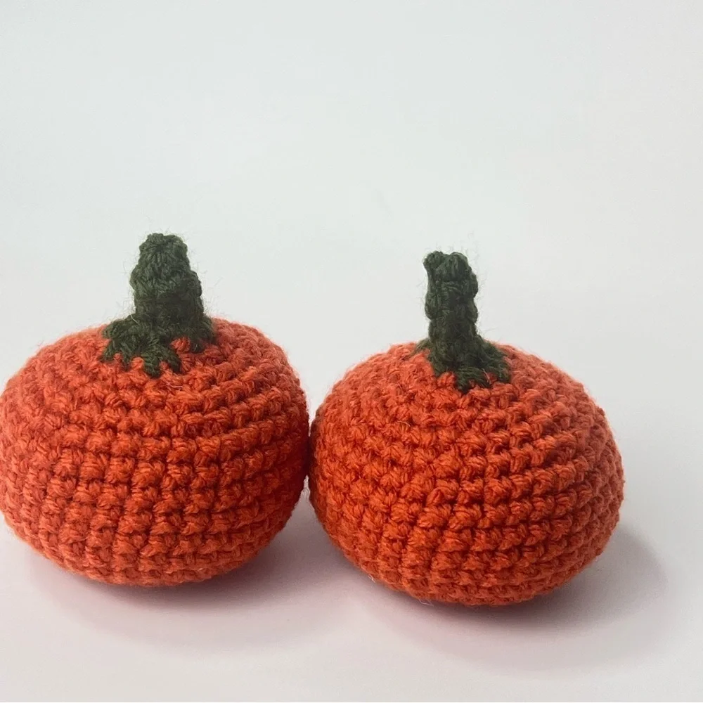Cat Toy Handmade Crochet Catnip Pumpkin Cat Toys Set of Two